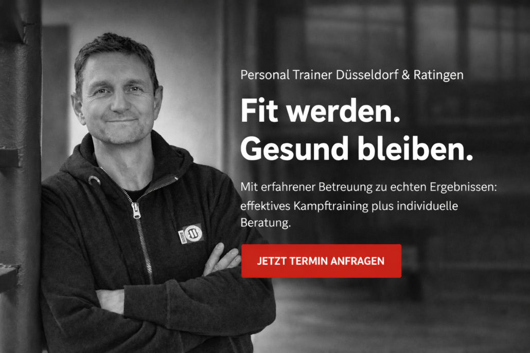 Personal Trainer Thaddäus Sienczak beim individuellen Coaching im Kampfsport Training in Düsseldorf